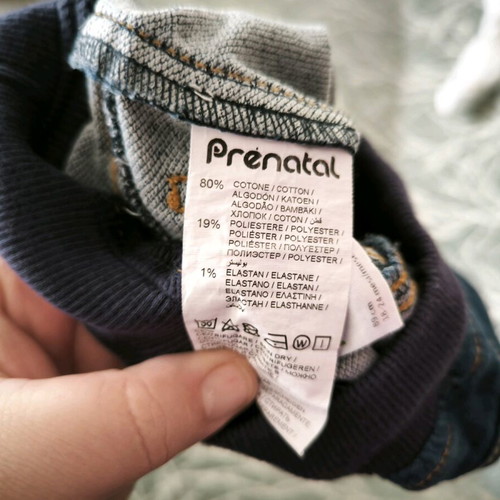 Baby denim pants like new with elastic waist and drawstrings
