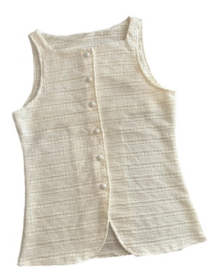 Vintage style sleeveless top ivory S/M like new by H&M