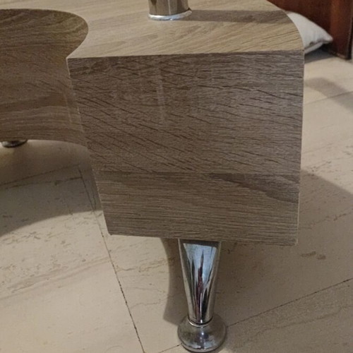 Sigma coffee table like new with glass top and wooden base