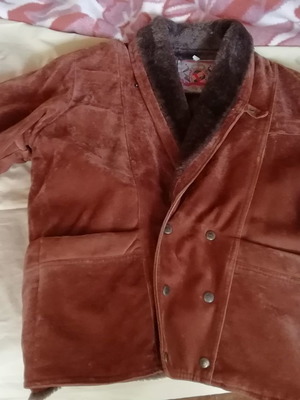 Αντρικό ιταλικό μπουφάν καινούργιο, μέγεθος XXL, καφέ με γούνα