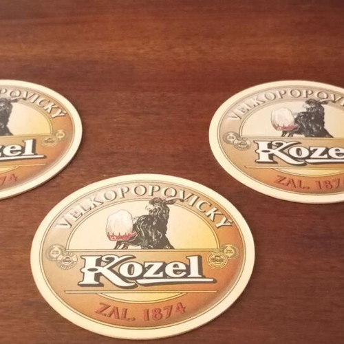 Old beer coasters new, collector's set with Gambrinus holder