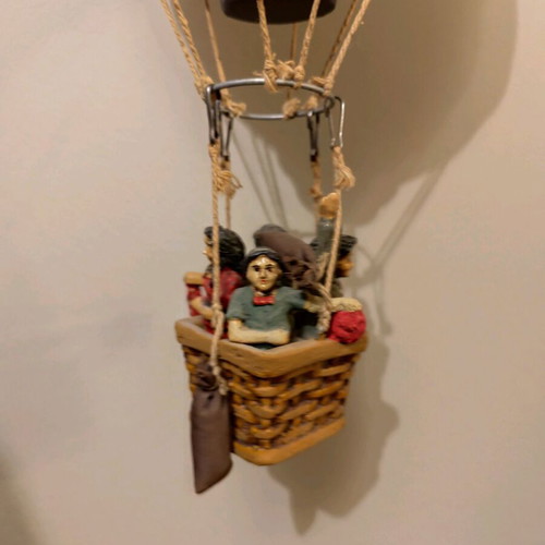 Vintage handmade decorative hot air balloon ceiling piece 1970 like new