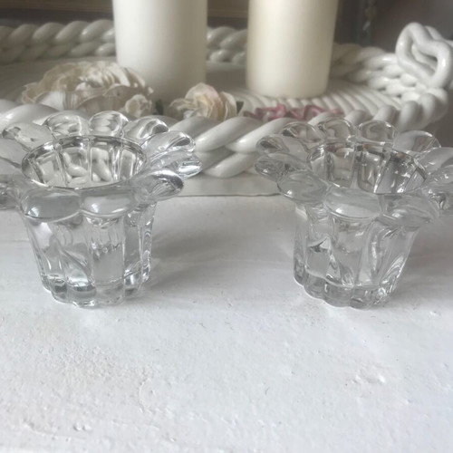 Queen Glass 5 candlesticks, Vetreria di Borgonovo Italy