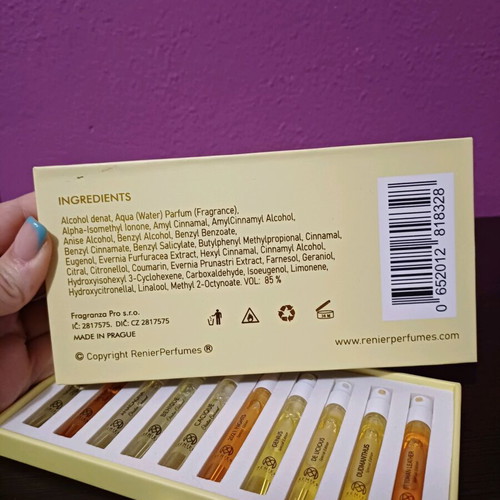 Renier discovery set like new, 10 × 2 ml tester