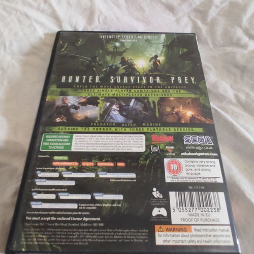 Aliens vs. Predator PC game like new