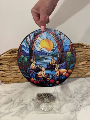 Hanging decoration new, plastic with glass imitation