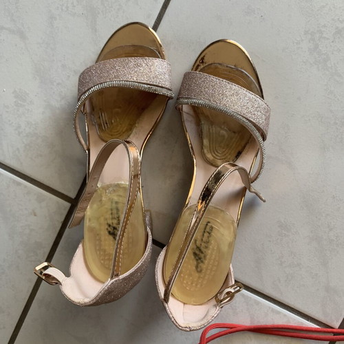 Pink and gold glitter sandals size 38, like new