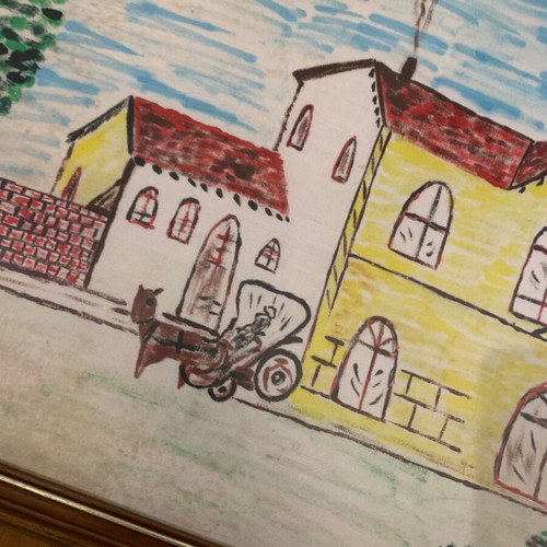 Drawn painting used Larisa railway station 1922