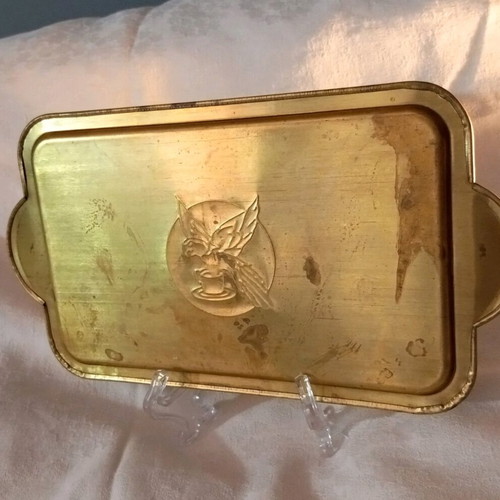 Loumidis Papagalos metal tray bronze like new 28.5x16cm