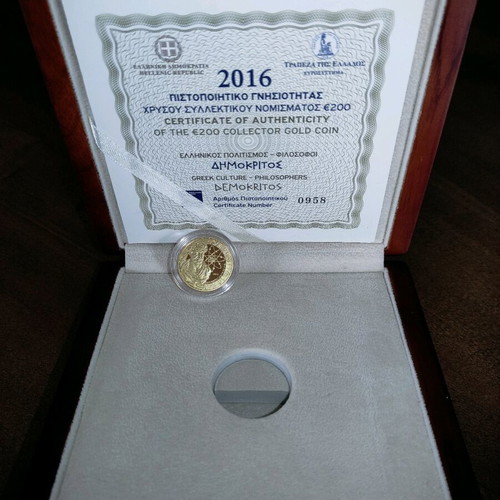 Gold collector coin Demokritos 200 euro 2016 new
