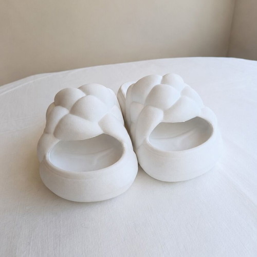 White Braided Platform Slides Akinabella EU 36 like new
