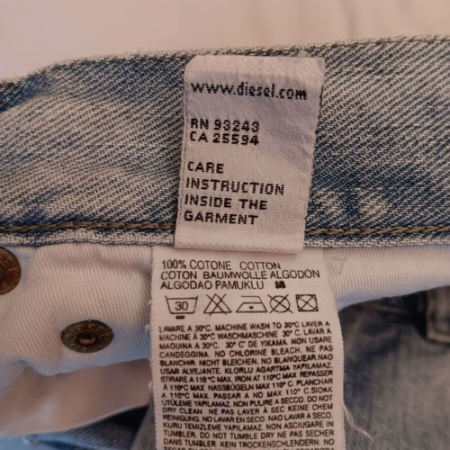 Diesel Industry unisex high-waisted jeans used, faded, blue, 100% cotton