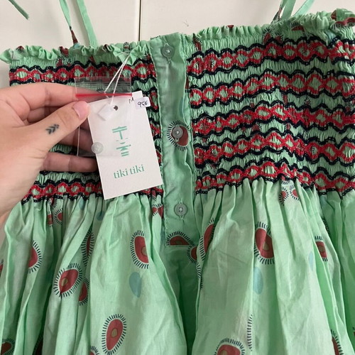 Tiki Tiki Smocked Summer Dress New, 100% Cotton, Adjustable Straps