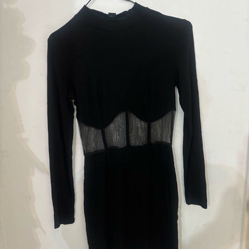 Shein dress with see through details like new, black, size M