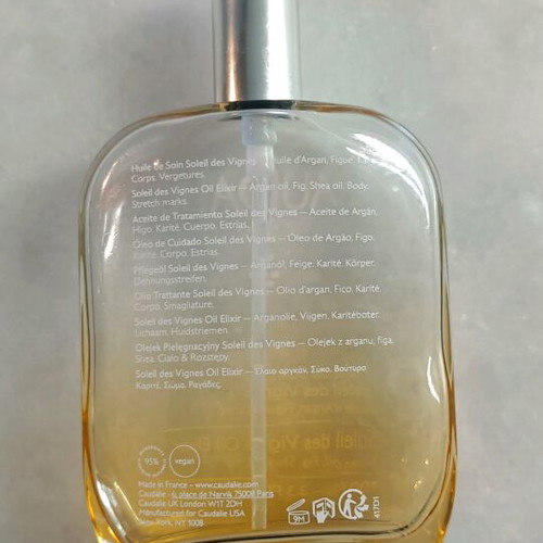 Caudalie bottle used, Soleil des vignes elixir oil 100ml