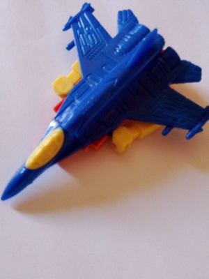 Vintage Transformers Bootleg Robot Blue Fighter Jet like new
