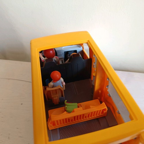 Playmobil school bus used with missing parts and damages