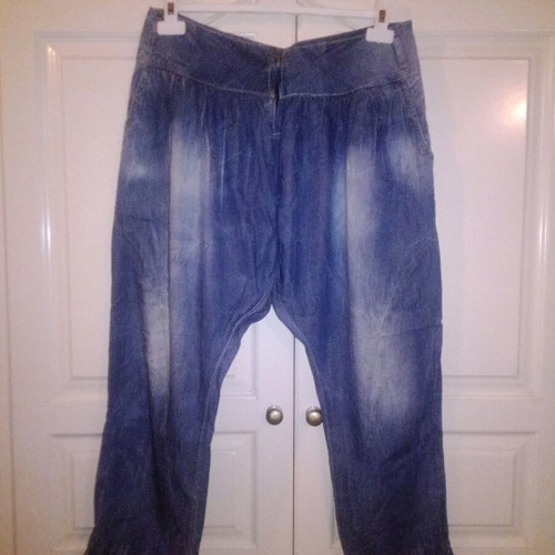 Bon Parfumeur wide-leg denim pants used, size XL, blue