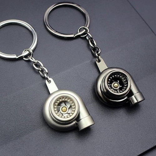 Turbo keychain new, metal, gray