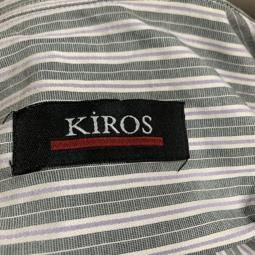 Kiros men's striped shirt like new, size XL, white and gray