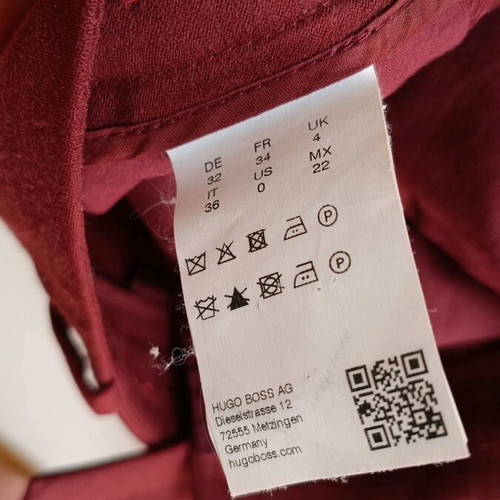 Hugo Boss wool women's pants like new, burgundy, size XS