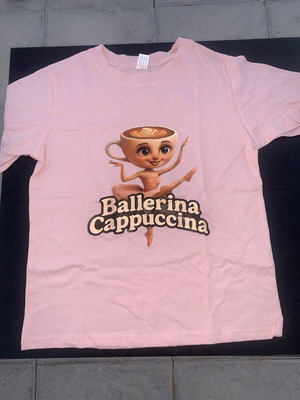 Brainrot Ballerina Cappuccina children's t-shirt new, size 140cm, pink