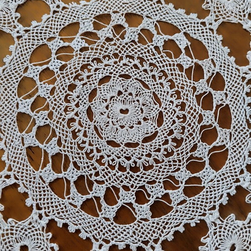 Handmade Traditional Needle Lace White Doily