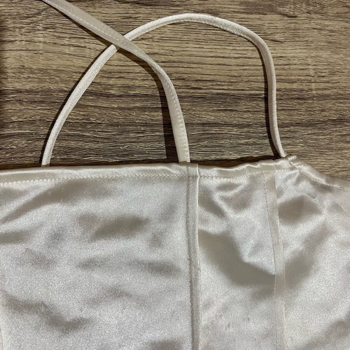 H&M women's top like new, satin cream with straps