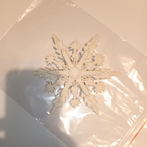 Christmas fabric ribbon set with large white snowflake