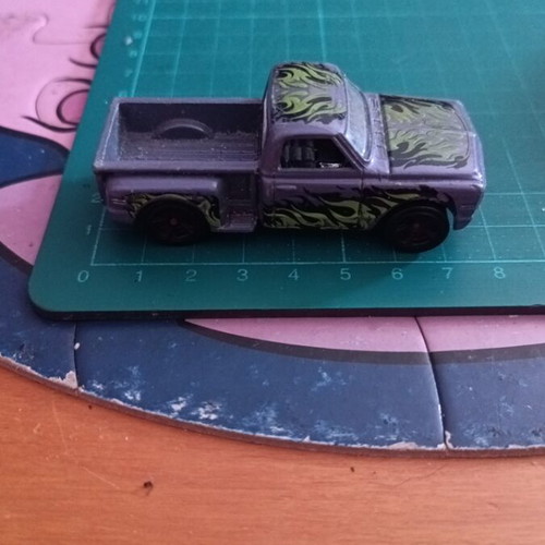 Hot Wheels Custom '69 Chevy Pickup purple with green flames HW Flames series