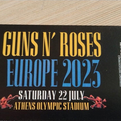 Guns n Roses concert ticket new from Athens Europe 2023 tour