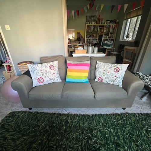 IKEA Fothult vintage three-seater sofa used, khaki