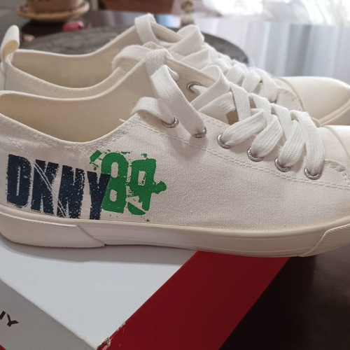 DKNY athletic shoes used, beige, size 36