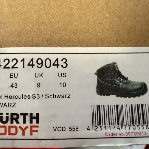 Wurth Modyf Safety Boots like new, size 45