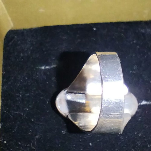 Ασημί 925 δαχτυλίδι με green agate σαν καινούργιο, μέγεθος 54