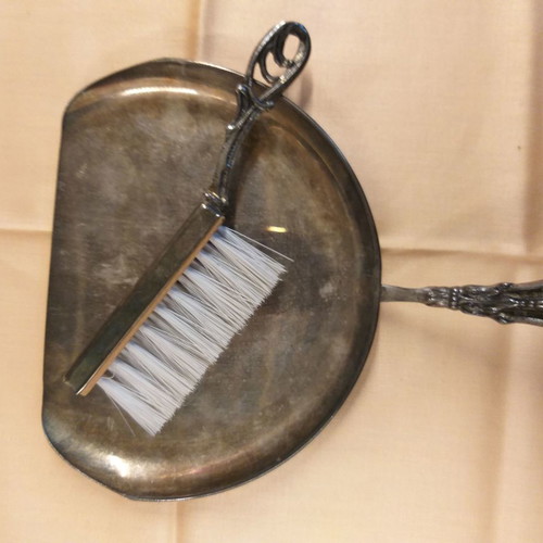 Silver-plated crumb collector used Zoulovits 1950