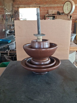 High voltage porcelain insulator, diameter 32 cm, height 48 cm