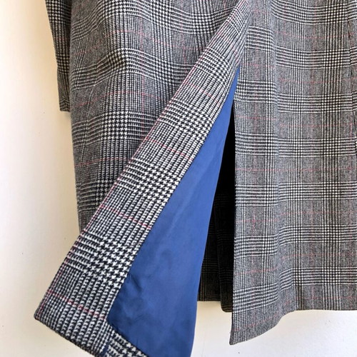 Philip Landau Bond Street Prince of Wales Wool Coat Tailormade Like New