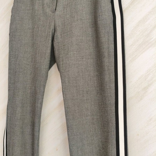 Zara women's grey fabric pants with stripes, like new, size S