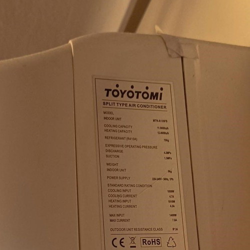 Toyotomi MTN-A135FS air conditioner 12,000 BTU