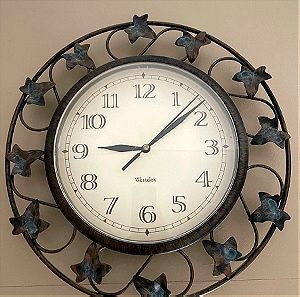 westclox μεταλικό ρολόι τοίχου vintage