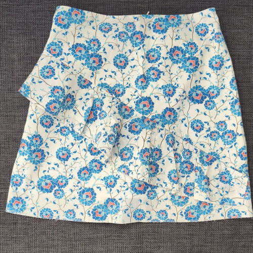 Mango summer skirt, size 36, cotton, white and blue
