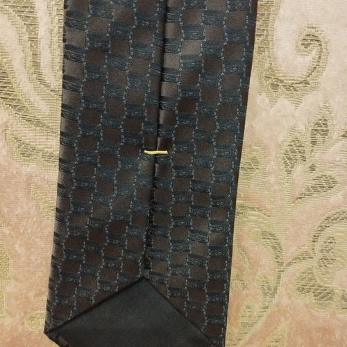 Louis Vuitton Damier Silk Tie like new, brown and anthracite