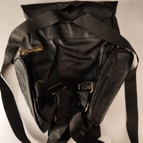 Owl Backpack synthetic leather like new, black
