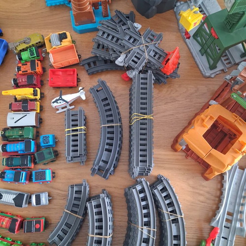 Thomas the Tank Engine train collection used with movable bridge and water tower