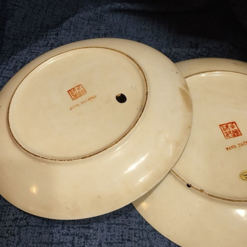 Hand-painted decorative plates used, set of 2 pieces