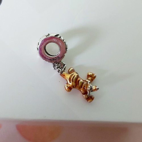 Silver 925 tiger charm new with enamel