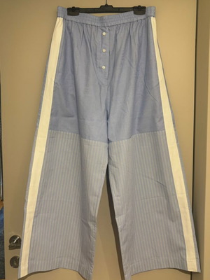 Stella McCartney x H&M wide-leg pants new, size M 38 10, white and blue