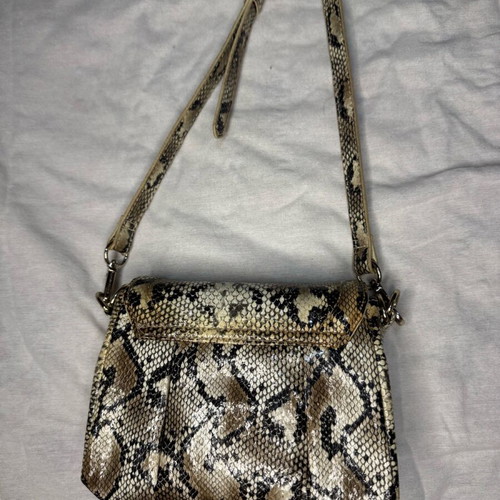 Rocco Barocco crossbody bag with snake print, new, black and gray