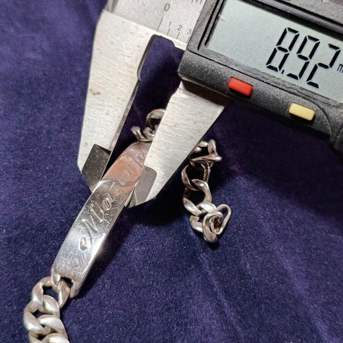 Vintage silver identity bracelet